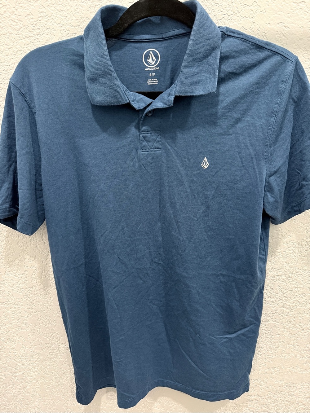 Volcom Men's Slate Blue Polo with Embroidered Logo